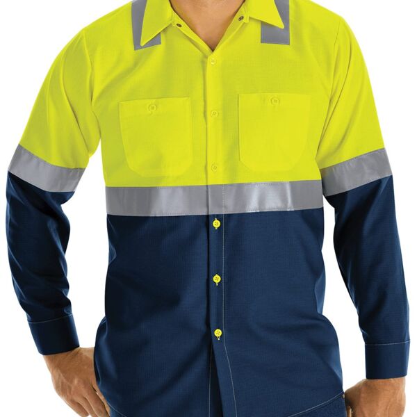 Men's Enhanced & Hi-Visibility Long Sleeve Work Shirt Thumbnail