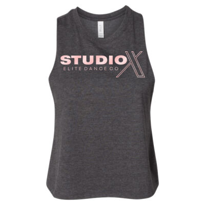 ROSE GOLD FOIL CROPPED TANK WITH X BACK Thumbnail